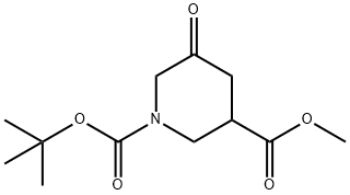 1-BOC-5-オキソ-ピペリジン-3-カルボン酸メチル 化學(xué)構(gòu)造式