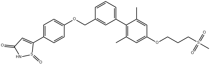 5-(4-((3-(2,6-diMethyl 4-(3-(Methylsulfonyl)propoxy)phenyl)phenyl)Methoxy)phenyl)isothiazol-3-ol 1-oxide Struktur