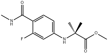 N-[3-Fluoro-4-[(methylamino)carbonyl]phenyl]-2-methylalanine methyl ester Struktur