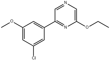 2-(3-chloro-5-methoxyphenyl)-6-ethoxypyrazine Struktur