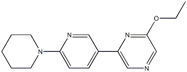 2-ethoxy-6-(6-(piperidin-1-yl)pyridin-3-yl)pyrazine Struktur