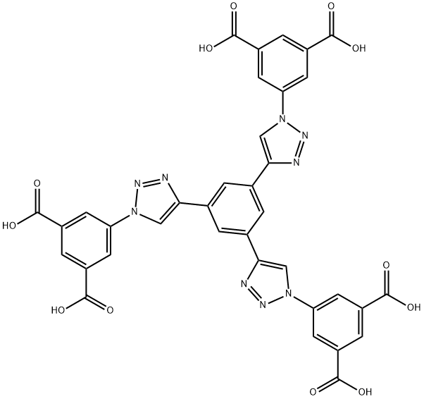 5,5',5''-(4,4',4''-(benzene-1,3,5-triyl)tris(1H-1,2,3-triazole-4,1-diyl))triisophthalic acid Struktur