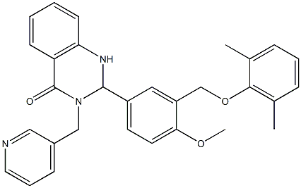 4(1H)-Quinazolinone, 2-[3-[(2,6-diMethylphenoxy)Methyl]-4-Methoxyphenyl]-2,3-dihydro-3-(3-pyridinylMethyl)- Structure