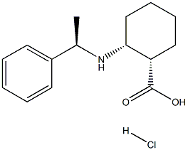 (1S,2R)-2-((R)-1-phenylethylamino)cyclohexanecarboxylic acid hydrochloride Struktur