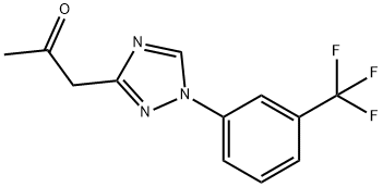 1-(1-(3-(trifluoromethyl)phenyl)-1H-1,2,4-triazol-3-yl)propan-2-one Struktur