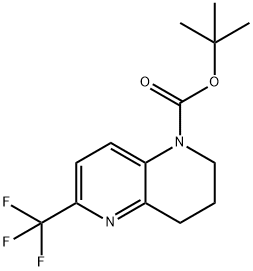 tert-butyl 6-(trifluoroMethyl)-3,4-dihydro-1,5-naphthyridine-1(2H)-carboxylate Struktur