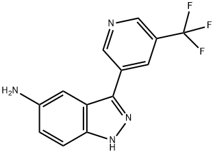 3-(5-(trifluoromethyl)pyridin-3-yl)-1H-indazol-5-amine Struktur