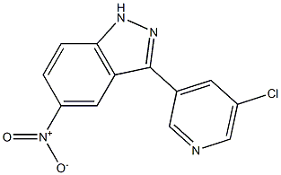 3-(5-chloropyridin-3-yl)-5-nitro-1H-indazole Struktur