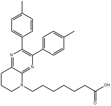 7,8-Dihydro-2,3-bis(4-methylphenyl)pyrido[2,3-b]pyrazine-5(6H)-heptanoic acid Struktur