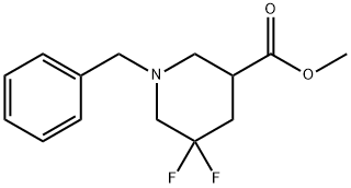 Methyl 1-benzyl-5,5-difluoropiperidine-3-carboxylate Struktur