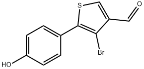 4-BroMo-5-(4-hydroxyphenyl)thiophene-3-carbaldehyde Struktur