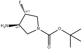 (3S,4S)-tert-Butyl 3-AMino-4-fluoropyrrolidine-1-carboxylate Struktur