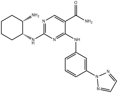 4-(3-(2H-1,2,3-Triazo-2-yl)phenylaMino)-2-((1R,2S)-2-aMinocyclohexylaMino) pyriMidine-5-carboxaMide Struktur