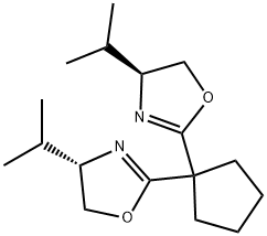 (4S,4'S)-2,2'-(Cyclopentane-1,1-diyl)-bis(4-isopropyl-4,5-dihydrooxazole) Struktur