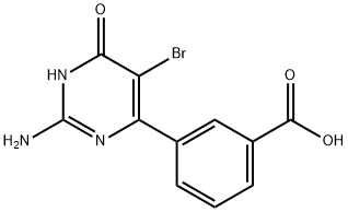 3-(2-Amino-5-bromo-1,6-dihydro-6-oxo-4-pyrimidinyl)benzoic acid Struktur