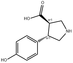 (+/-)-trans-4-(4-hydroxy-phenyl)-pyrrolidine-3-carboxylic acid Struktur