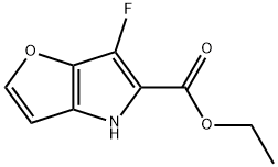 6-Fluoro-4H-furo[3,2-b]pyrrole-5-carboxylic acid ethyl ester Struktur