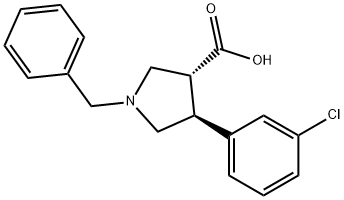 (3R,4S)-1-Benzyl-4-(3-chlorophenyl)pyrrolidine-3-carboxylic acid Struktur