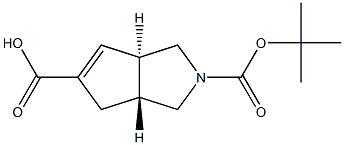 trans-2-Boc-hexahydro-cyclopenta[c]pyrrole-5-carboxylic acid Struktur