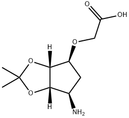 Acetic acid, 2-[[(3aR,4S,6R,6aS)-6-aMinotetrahydro-2,2-diMethyl-4H-cyclopenta-1,3-dioxol-4-yl]oxy]- Struktur