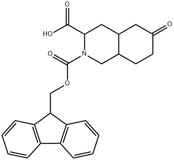 2-FMoc-6-oxo-1,3,4,4a,5,7,8,8a-octahydroisoquinoline-3-carboxylic acid Struktur