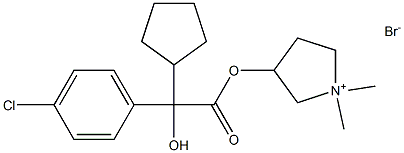 3-[[2-(4-Chlorophenyl)-2-cyclopentyl-2-hydroxyacetyl]oxy]-1,1-diMethyl
pyrrolidiniuM BroMide Struktur