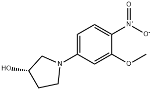 (S)-1-(3-Methoxy-4-nitro-phenyl)-pyrrolidin-3-ol Struktur