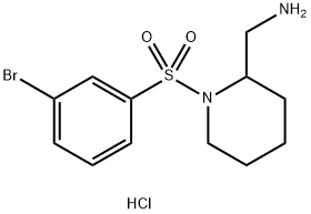 C-[1-(3-BroMo-benzenesulfonyl)-piperidin-2-yl]-MethylaMine hydrochloride Struktur