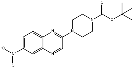 4-(6-Nitro-quinoxalin-2-yl)-piperazine-1-carboxylic acid tert-butyl ester Struktur