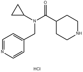 Piperidine-4-carboxylic acid cyclopropyl-pyridin-4-ylMethyl-aMide hydrochloride Struktur