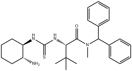 (2S)-2-[[[[(1R,2R)-2-aMinocyclohexyl]aMino]thioxoMethyl]aMino]-N-(diphenylMethyl)-N,3,3-triMethyl-ButanaMide Struktur