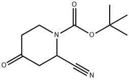 (S)-tert-butyl 2-cyano-4-oxopiperidine-1-carboxylate Struktur