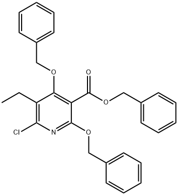 benzyl 2,4-bis(benzyloxy)-6-chloro-5-ethylnicotinate Struktur