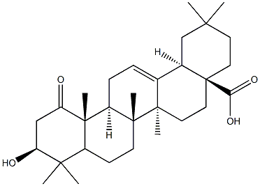 3β-Hydroxy-1-oxoolean-12-en-28-oic acid Struktur