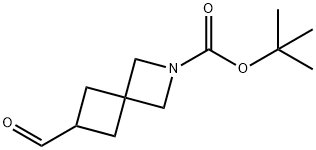 2-Azaspiro[3.3]heptane-2-carboxylic acid, 6-forMyl-, 1,1-diMethylethyl ester Struktur