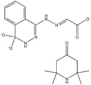 2,2,6,6-Tetramethyl-4-piperidinone 2-(1,1-dioxido-2H-1,2,3-benzothiadiazin-4-yl)hydrazone acetate Struktur