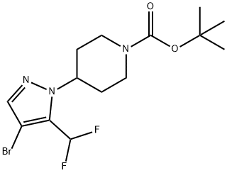 tert-butyl 4-(4-broMo-5-(difluoroMethyl)-1H-pyrazol-1-yl)piperidine-1-carboxylate Struktur