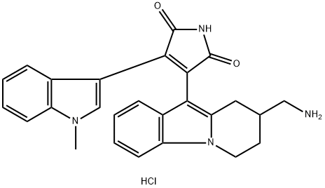 1H-Pyrrole-2,5-dione, 3-[8-(aMinoMethyl)-6,7,8,9-tetrahydropyrido[1,2-a]indol-10-yl]-4-(1-Methyl-1H-indol-3-yl)-, Monohy Struktur