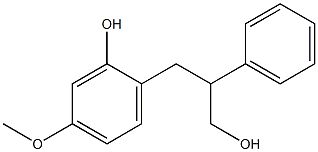 2-(3-Hydroxy-2-phenylpropyl)-5-Methoxyphenol Struktur