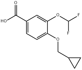 Benzoic acid, 4-(cyclopropylMethoxy)-3-(difluoroMethoxy)- Struktur