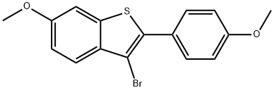 3-broMo-6-Methoxy-2-(4-Methoxyphenyl)benzo[b]thiophene Struktur