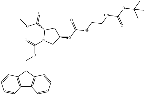 1,2-Pyrrolidinedicarboxylic acid, 4-[[[[2-[[(1,1-diMethylethoxy)carbonyl]aMino]ethyl]aMino]carbonyl]oxy]-, 1-(9H-fluoren-9-ylMethyl) 2-Methyl ester, (2S,4R)-