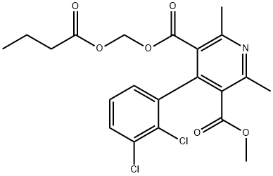 3-((butyryloxy)Methyl) 5-Methyl 4-(2',3'-dichlorophenyl)-2,6-diMethylpyridine-3,5-dicarboxylate Struktur