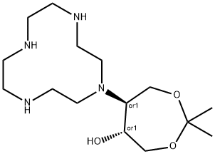 (5R,6S)-2,2-DiMethyl-6-(1,4,7,10-tetraazacyclododec-1-yl)-1,3-dioxepan-5-ol Struktur