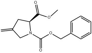 Methyl (S) - 4 - Methylene - 1 - (benzyloxycarbonyl)pyrrolidine carboxylate Struktur