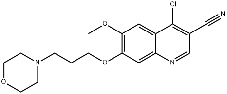 3-Quinolinecarbonitrile, 4-chloro-6-Methoxy-7-[3-(4-Morpholinyl)propoxy]- Struktur