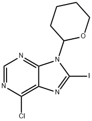 6-Chloro-8-iodo-9-(tetrahydro-pyran-2-yl)-9H-purine Struktur