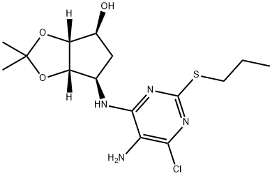 (3aR,4S,6R,6aS)-6-[[5-Amino-6-chloro-2-(propylthio)-4-pyrimidinyl]amino]tetrahydro-2,2-dimethyl-4H-cyclopenta-1,3-dioxol-4-ol Struktur