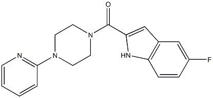 (5-fluoro-1H-indol-2-yl)-(4-(pyridin-2-yl)-piperazin-1-yl)Methanone Struktur