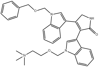 4-(1-(benzyloxyMethyl)-1H-indol-3-yl)-3-(1-((2-(triMethylsilyl)ethoxy)Methyl)-1H-indol-3-yl)-1H-pyrrol-2(5H)-one Struktur